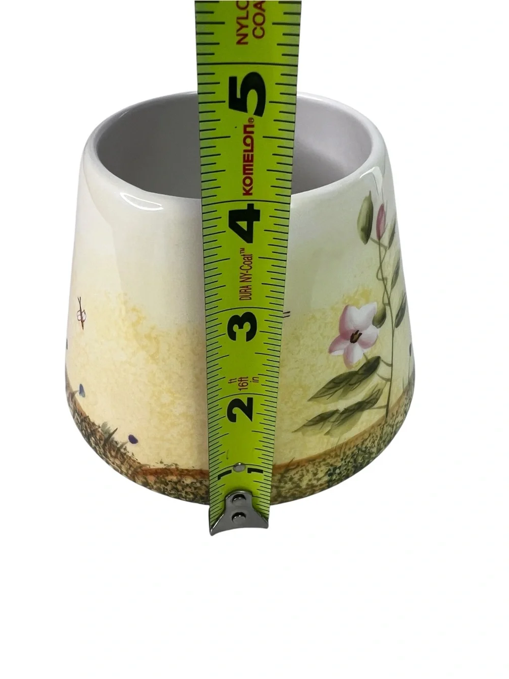 Home Interiors Ceramic Candle Jar Topper Shade Floral Pattern 4”x5” Multi Colors